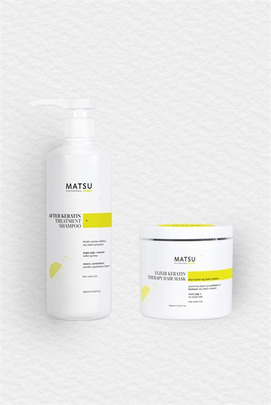 MATSU Hair Care After Keratin Shampoo + Elixir Keratin Therapy Hair Mask