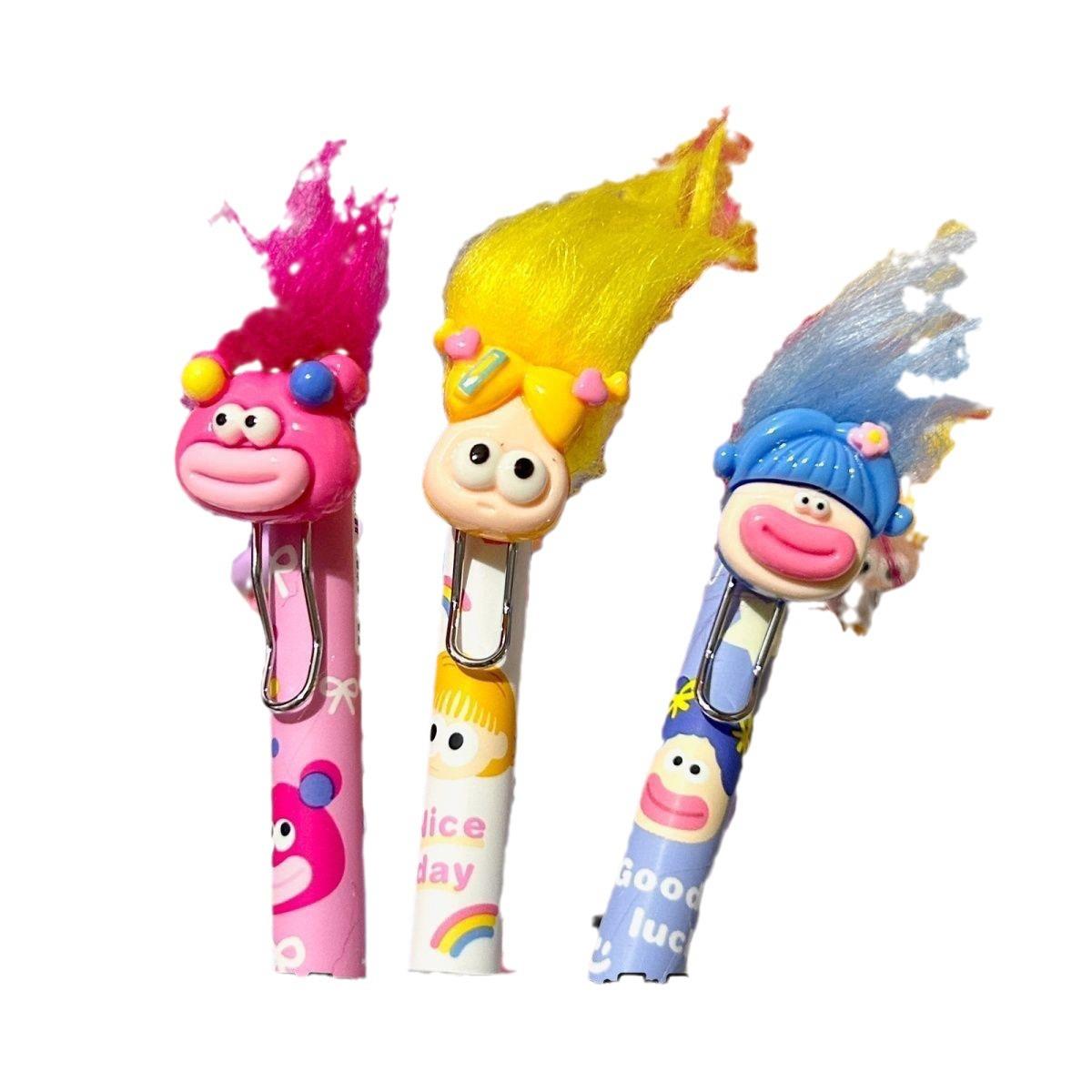 3 Adet Çizgi Film Sevimli Kalem, Dayanıklı, Yazması Kolay Mürekkep