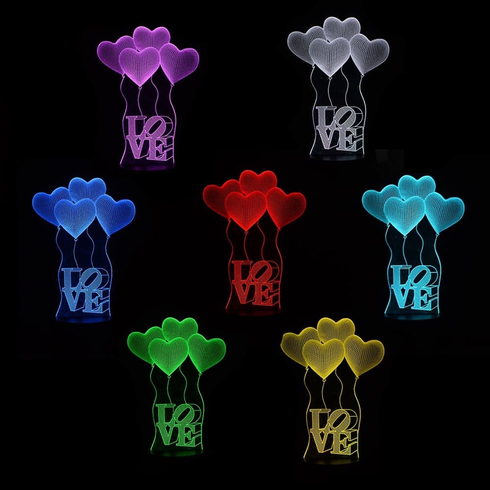 3D Akrilik Dekoratif Masa Lambası - Balon Desen