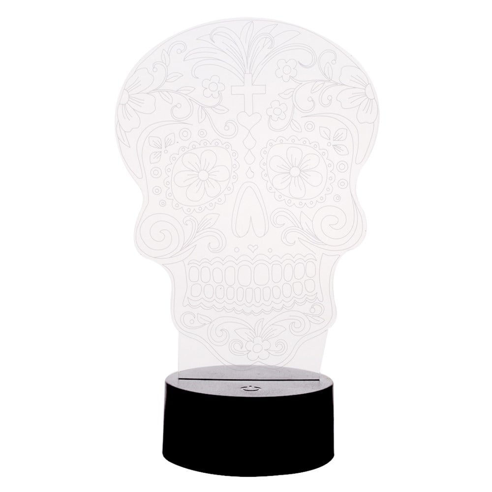 3D Akrilik Dekoratif Masa Lambası - Kafatası Desen