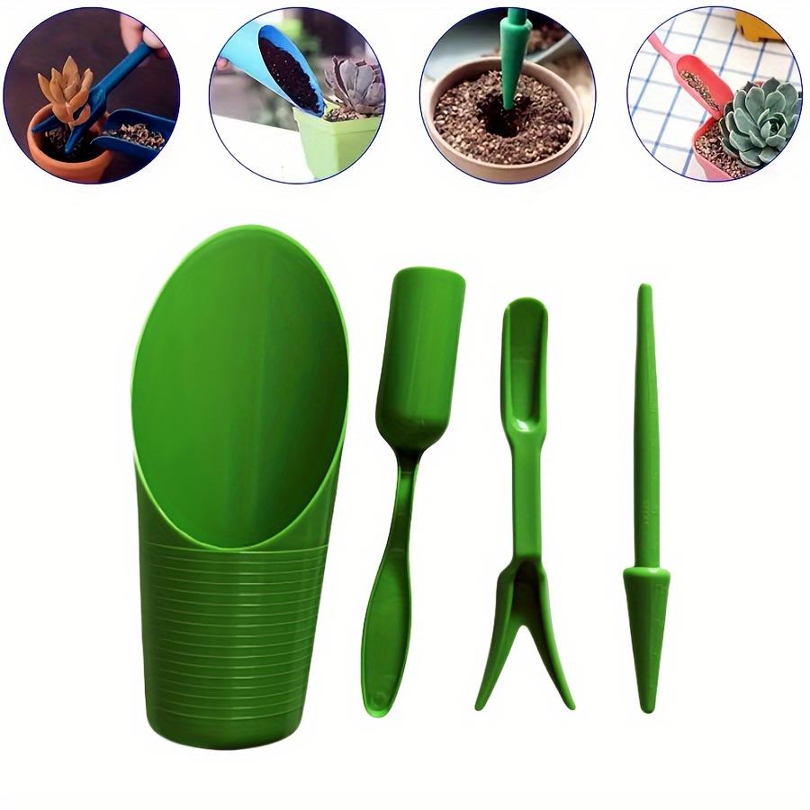 4 Parça Mini Bahçe Alet Seti - Etli Ve Küçük Bitki Bakımı İçin Plastik Ergonomik Kürekler