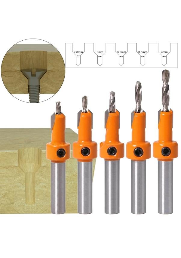 5 Adet Havşa Matkap Ucu Seti Vida Ağaç Işleme Vidaları