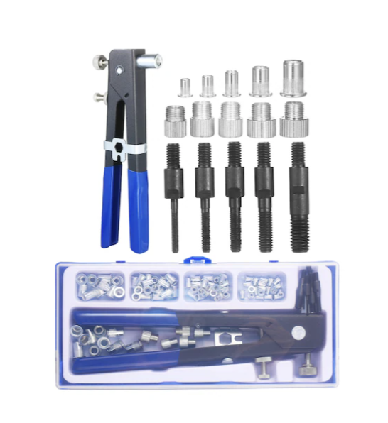 86 Adet Somun Perçin Alet Seti Seti Kör Perçin Somunu El Perçinleme Anahtarı Dişli Ekleme Aracı Somun Perçin Tabancası Metrik Perçin Somun Çeşitleri M3 M4 M5 M6 M8