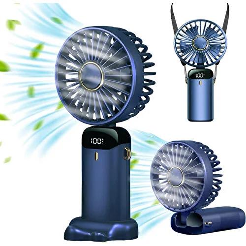 Chronus Mini El Fanı Taşınabilir Kişisel Fan Asılı Boyun Fanı 90° Ayarlanabilir USB Şarj Edilebilir 5000MAH Küçük Masa Fanı 5