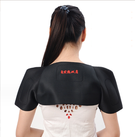 Çift turmalin kendinden ısıtmalı omuz desteği Brace manyetik terapi ısı kemeri ağrı kesici elastik ped masajı kadın erkek