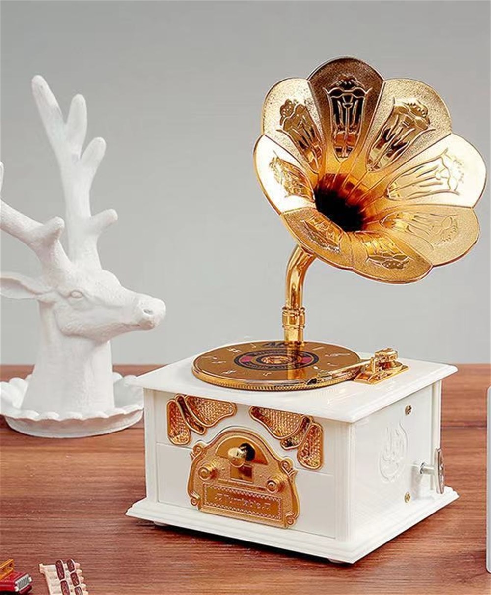 Dekoratif Vintage Gramofon Müzik Kutusu 
