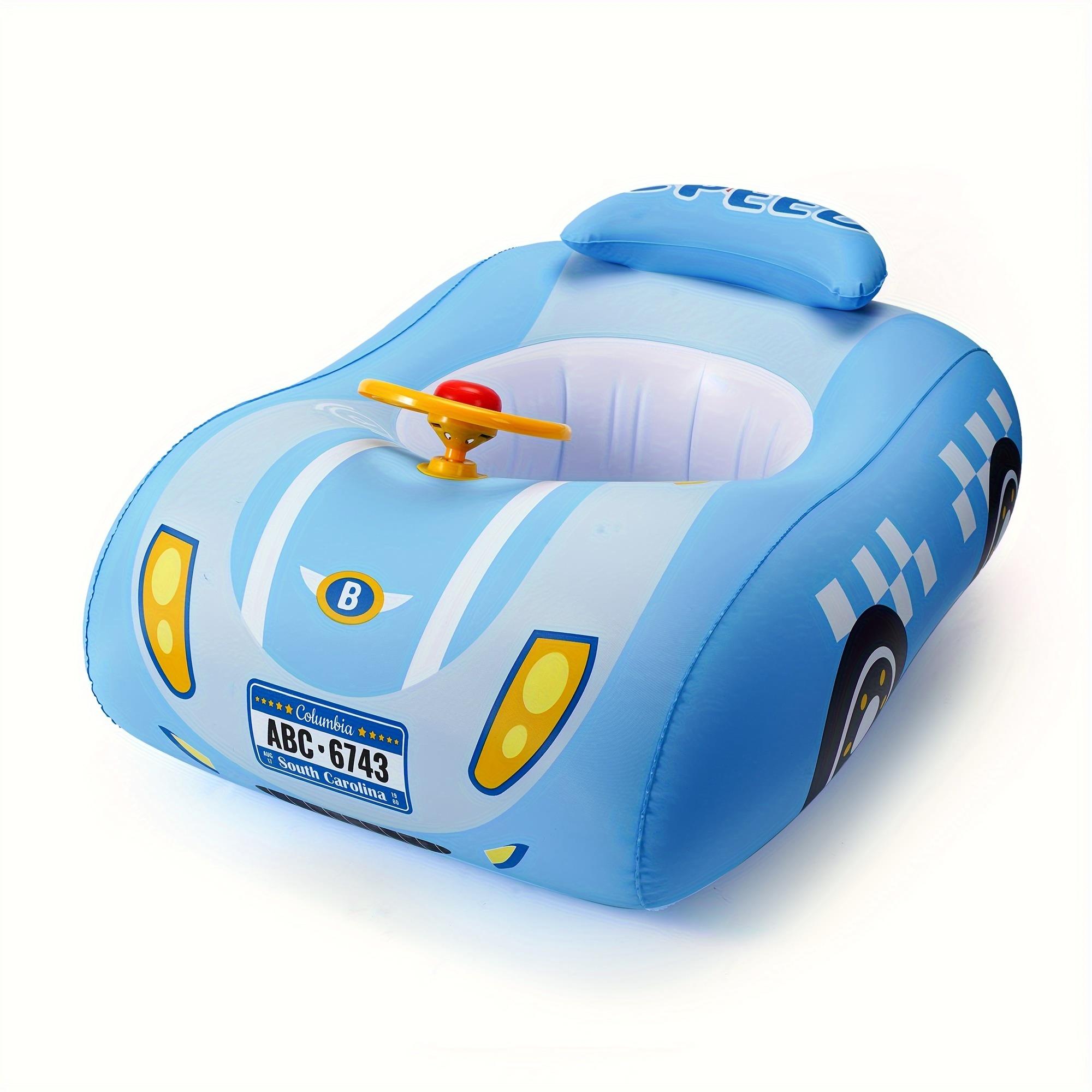 Direksiyonlu Spor Araba Şeklinde Yüzme Simidi - Eğlenceli Ve Güvenli Havuz Şamandırası