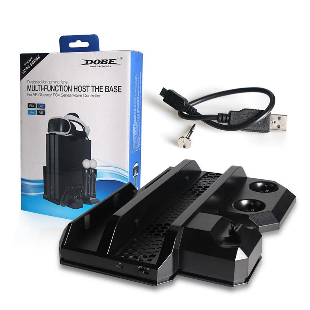 DOBE Ps4 Pro,Slim,Controller, VR Dikey Multi Çift Şarj Ve Soğutma Fanı Standı