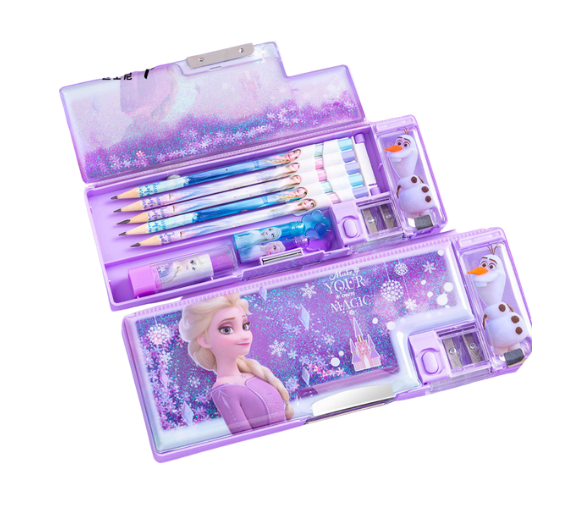 Frozen Tasarım Çok Fonksiyonlu Kalem Kutusu Seti İlkokul Öğrencilerine Uygun
