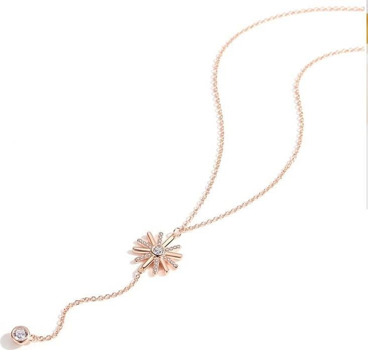 Gelecek Çiçek Kolye Kadın Kuğu - Rose Gold