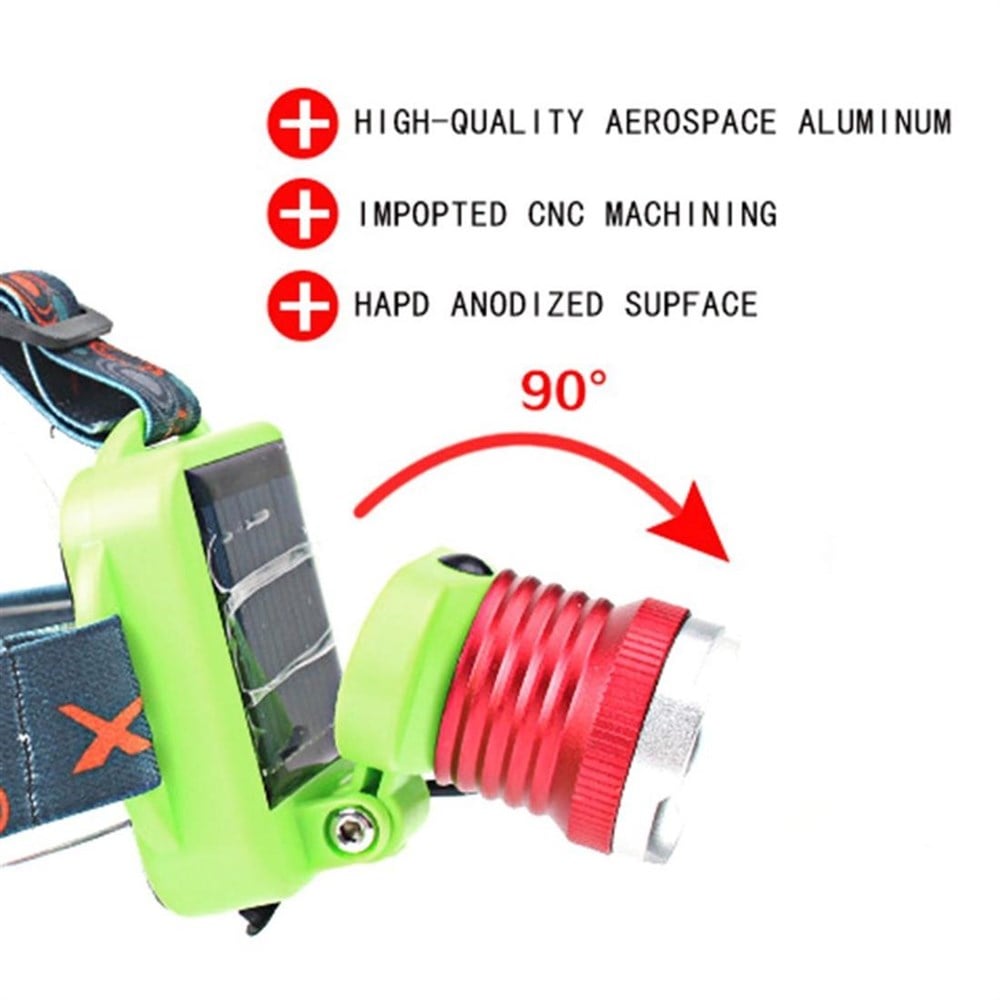 Güneş Enerjili ve Şarj Edilebilir Uzun Menzilli LED Kafa Lambası