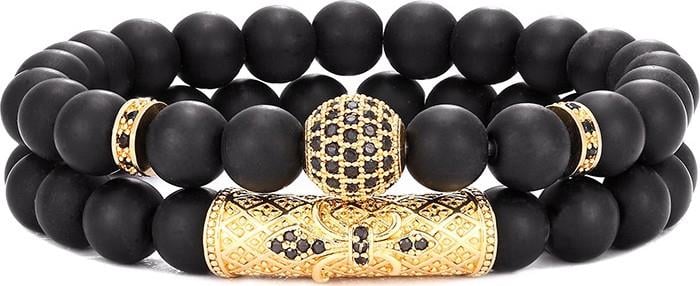 Icy Swim Future Doğal Taş Bileklik Enerji Mikro İşleme Çift Katmanlı