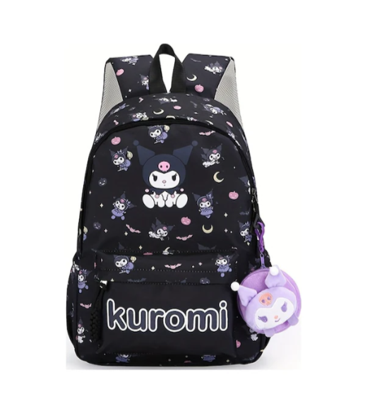 Kawaii Karakterler Naylon Sırt Çantası, Büyük Kapasiteli Moda Renk Bloklu Okul Çantası, Katlanabilir Açık Sırt Çantası