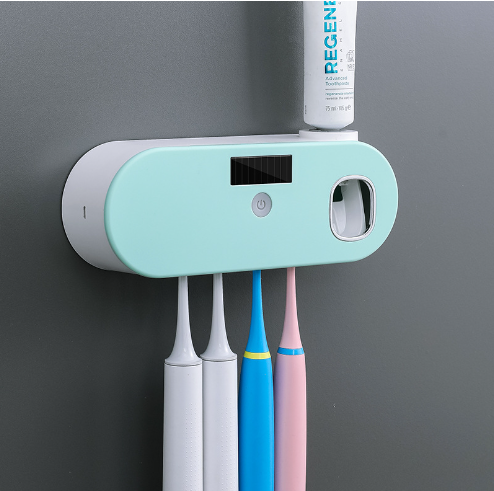 Kolay diş macunu sıkacağıyla akıllı UV diş fırçası tutucusu
