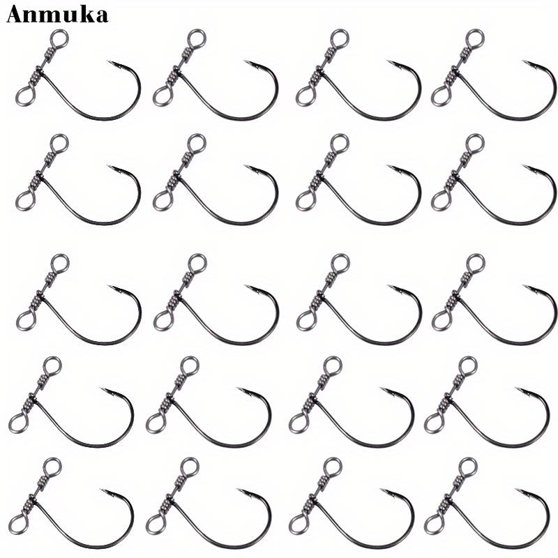 Parça Yumuşak Solucan Balıkçılık Kancası - Çift Delikli Dönerli Kanca