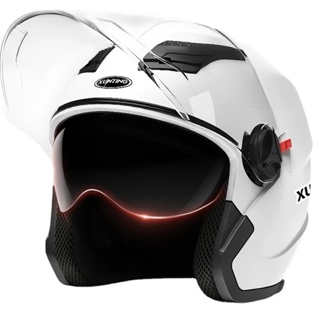 Romantik Balon Güneş Vizörlü Motosiklet Kaskı - Siyah