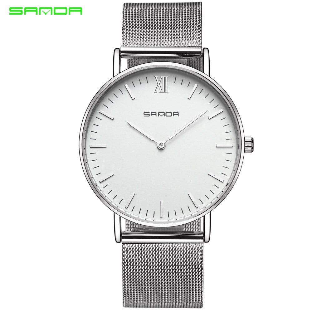 Samoa 208 Ultra İnce Çelik Kayış Su Geçirmez Analog Kol Saati 