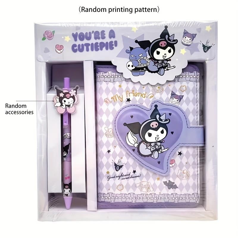 Sanrio Hello Kitty Kuroki Çizgi Film Kırtasiye Seti - Renkli Tasarımlar, Kawaii Okul Malzemeleri, Sevimli Okula Dönüş Temelleri Kuromi