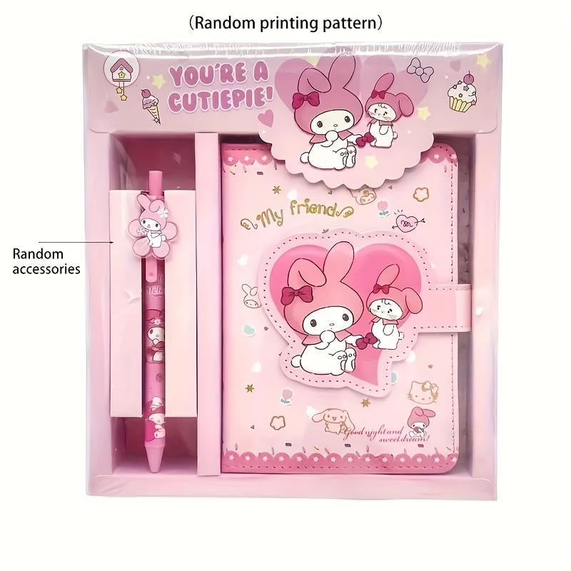 Sanrio Hello Kitty Kuroki Çizgi Film Kırtasiye Seti - Renkli Tasarımlar, Kawaii Okul Malzemeleri, Sevimli Okula Dönüş Temelleri Melodi