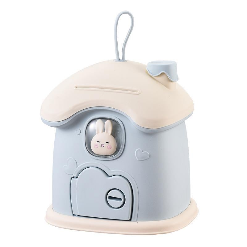 Sevimli Ev Baca Kumbara ile Kilit Para Banknot Kumbarası