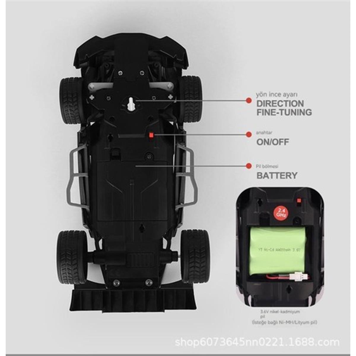 Tcherchi 1.24 Alaşımlı Uzaktan Kumandalı Yarış Kablosuz Yüksek Hızlı Drift  2.4g Oyuncak Araba