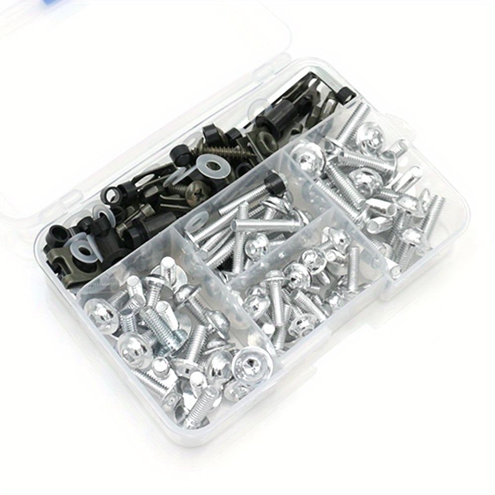 Tcherchı 177 Parça Evrensel Motosiklet M5 M6 Kaporta Cıvata Seti Simli