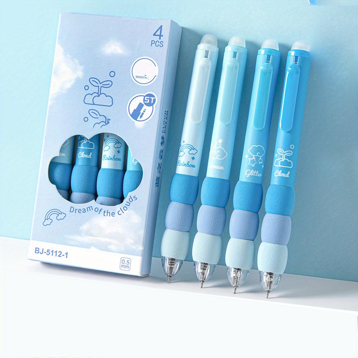 Tcherchi 4 Parça Sevimli Karikatür Silinebilir Jel Kalemler, 0,5 Mm İnce Nokta Mürekkep