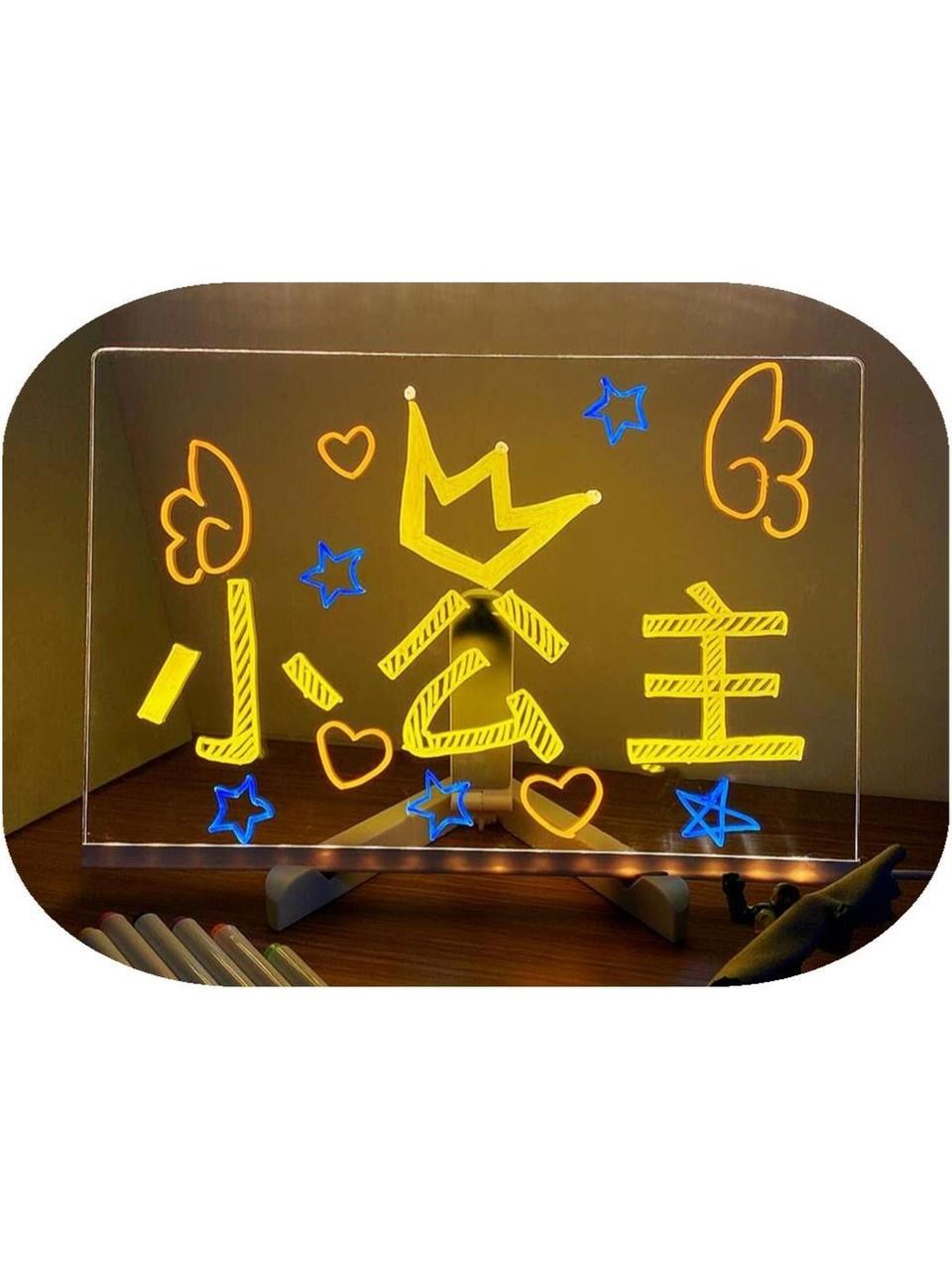 Tcherchi Aydınlatmalı Silinebilir Şeffaf Yazı Camı (15*15CM)