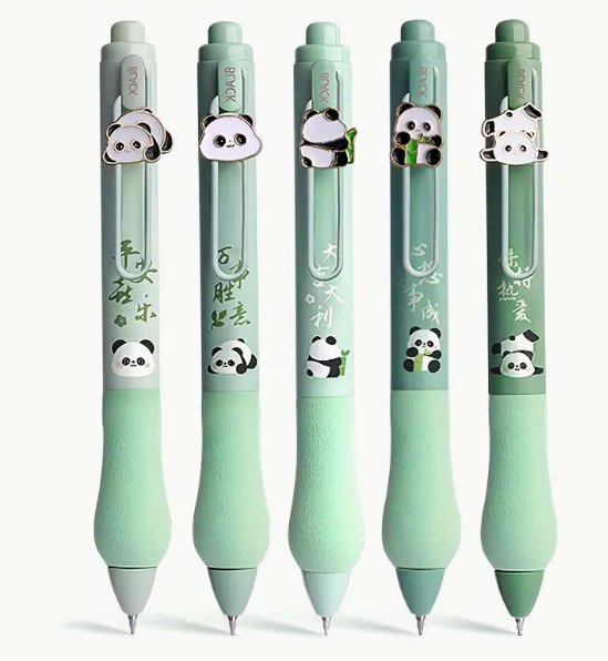 Tcherchi Capybara Geri Çekilebilir Jel Mürekkepli Roller Kalemler 5'li Set - Ekstra İnce 0,5 Mm Uç Mürekkep, Pürüzsüz Yazım