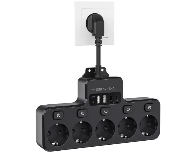 Tcherchi Dörtlü Akım Korumalı Uzatmalı Priz