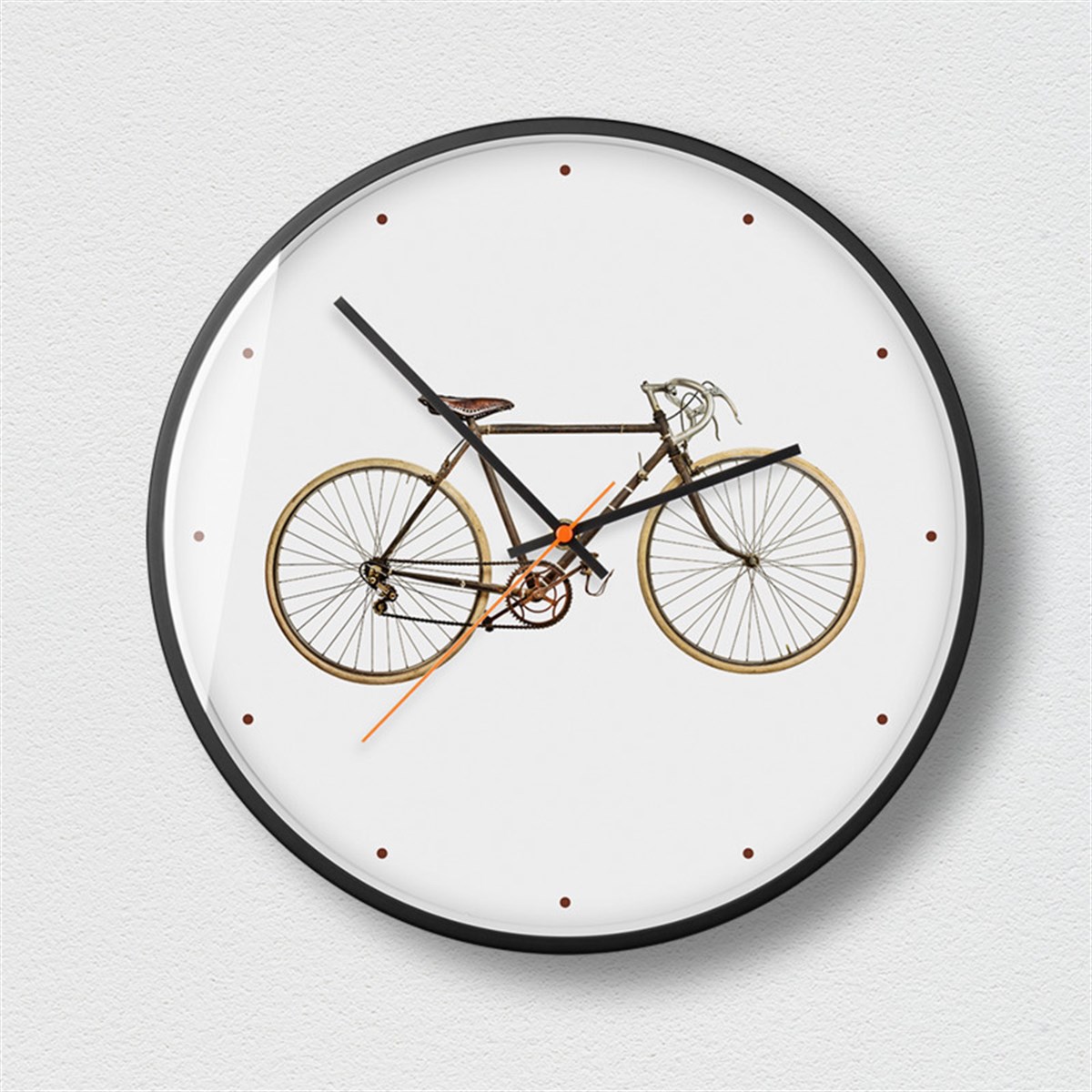 Tcherchi Gizemli Siyah 12 İnç Bisiklet Tasarım Duvar Saati