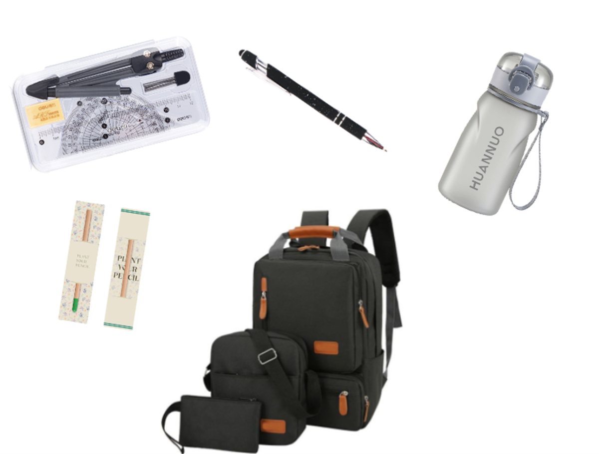 Tcherchi Kadın İlkokul Ortaokul Okul Seti Çanta Suluk Kalem Silgi Geometri Seti