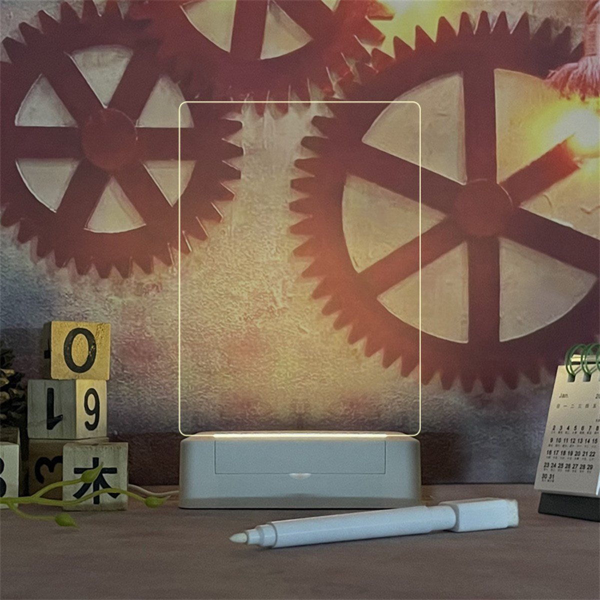 Tcherchi Şeffaf Işıklı Akrilik Not Tahtası