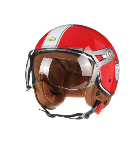 Tcherchi Vintage Chopper Motosiklet Retro Açık Yüz Kask