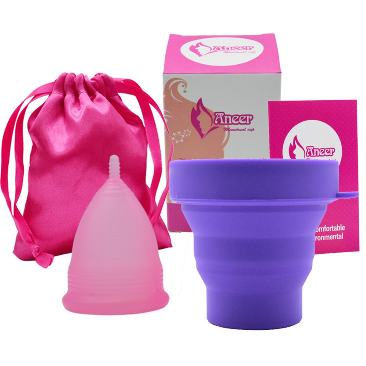 Tcherci Silikon Menstrüal Adet Kap Seti