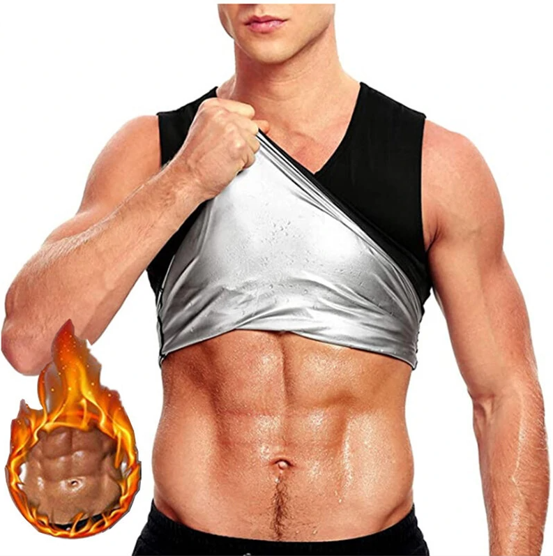TENGOO Erkek Sauna Şekillendirici Yelek Thermo Sweat Shapewear Karın Kontrolü Zayıflama Tank Üstü Spor Fitness Egzersiz Fermuar Korse Gömlek Yağ Yakma için 