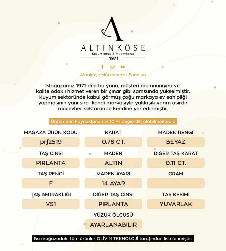 0.78 Ct. Pırlanta Yüzük — Altınköşe — görsel 5