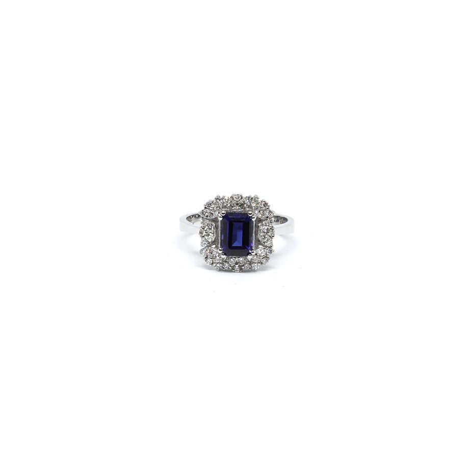 1.62 Carat Diamond Sapphire Ring