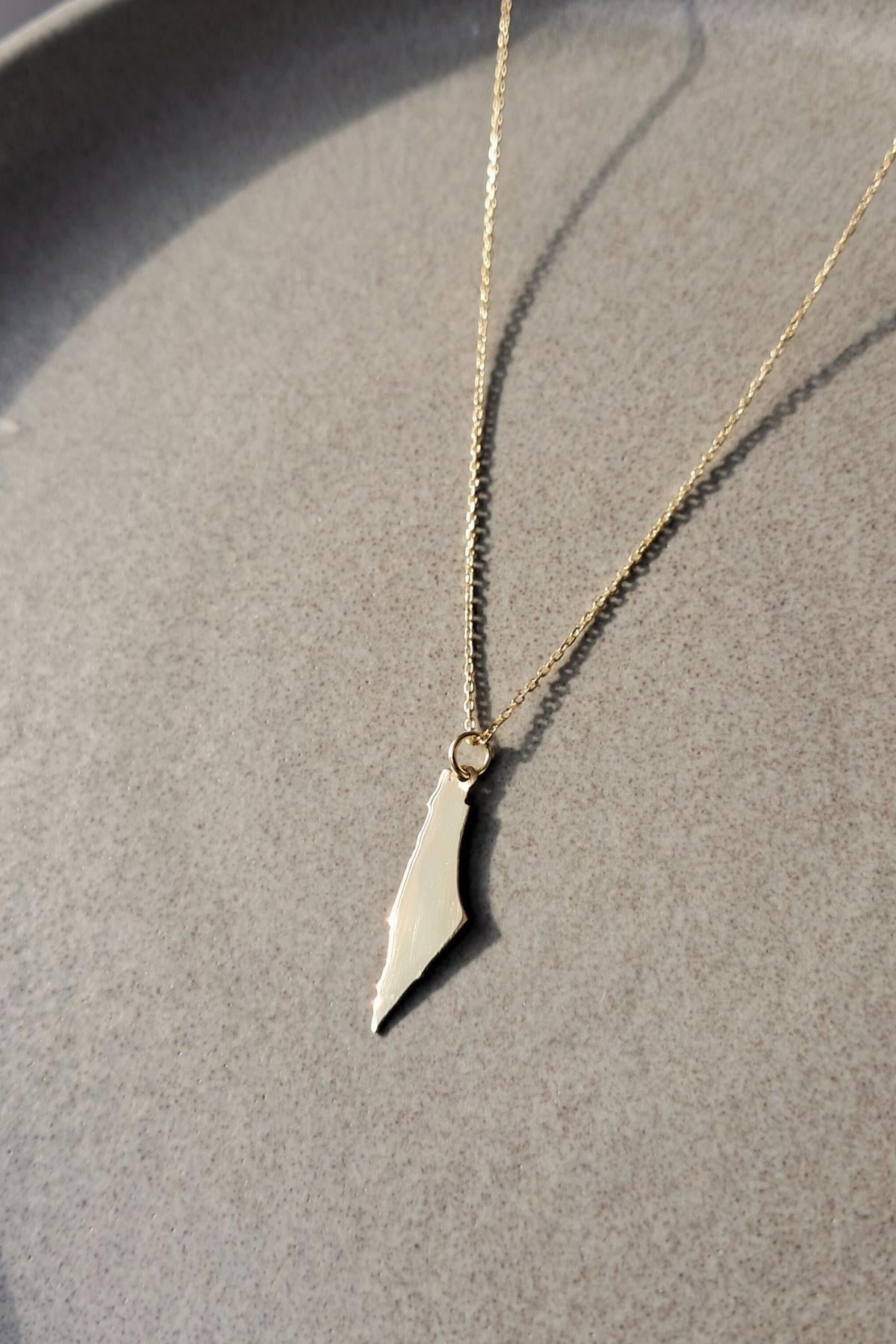 Filistin Haritası Altın Kolye