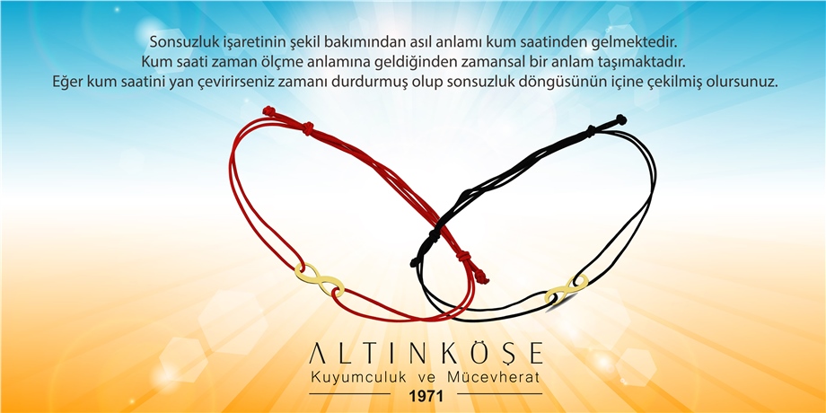 14 Ayar Altın Sonsuzluk Figürlü Siyah İpli Şans Bilekliği — Altınköşe — görsel 3