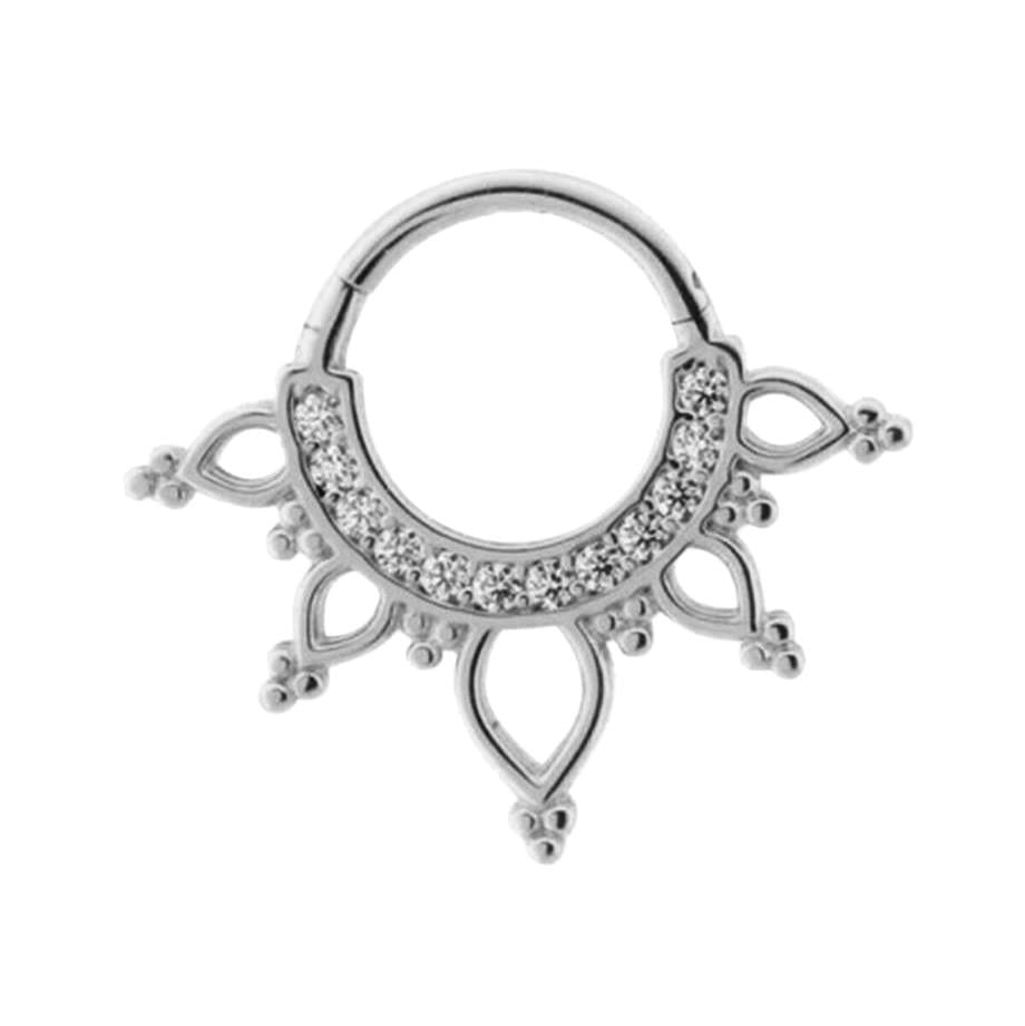 Minimal Hoop Stoned Piercing White