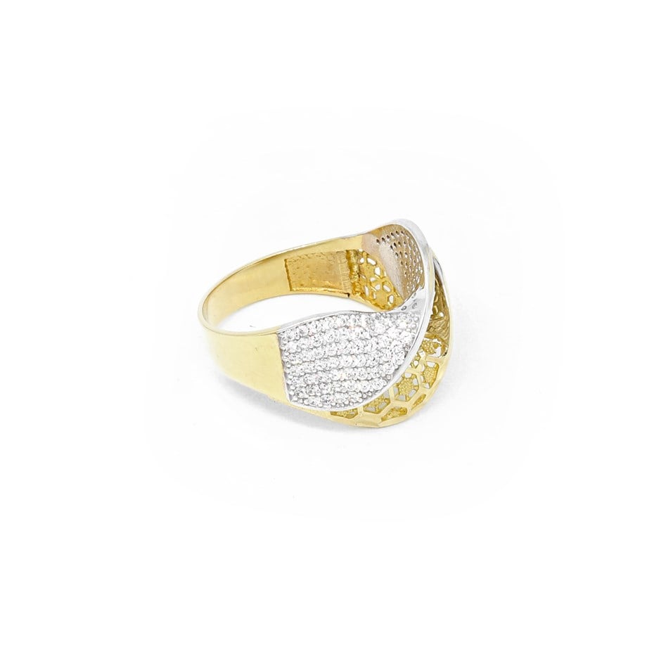 14 Karat (585) Zweifarbig Swarovski Mit Stein Fantasie Ring