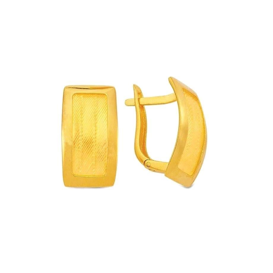 22 Karat (916) Gold 3 Reihen Trabzon Hasır Ohrringe 585 Gold