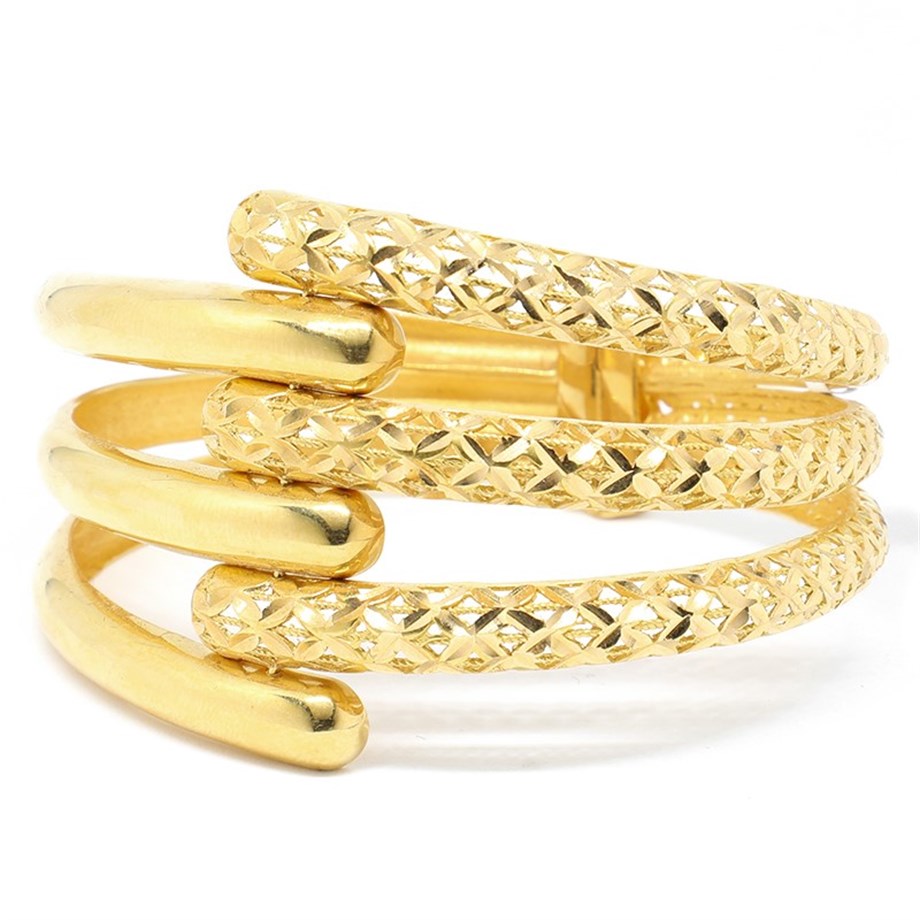22 Karat (916) Gold Rippen-design Spangenarmband 43.93 Gr. 585 Gold