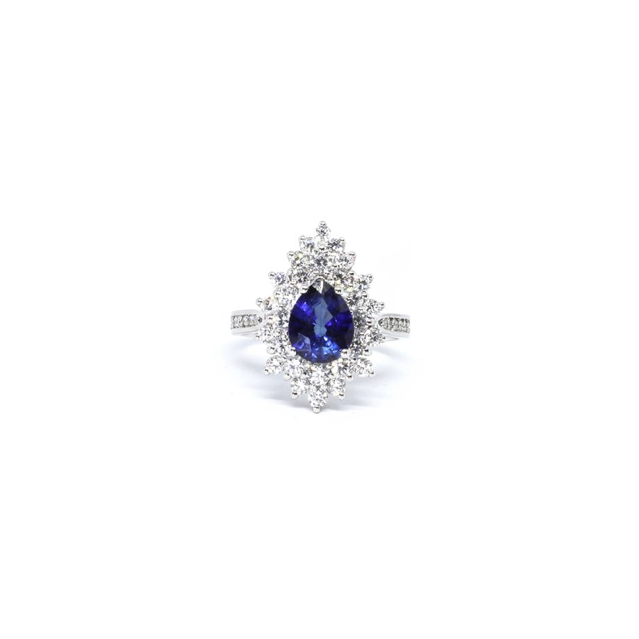3.37 Carat Diamond Sapphire Ring