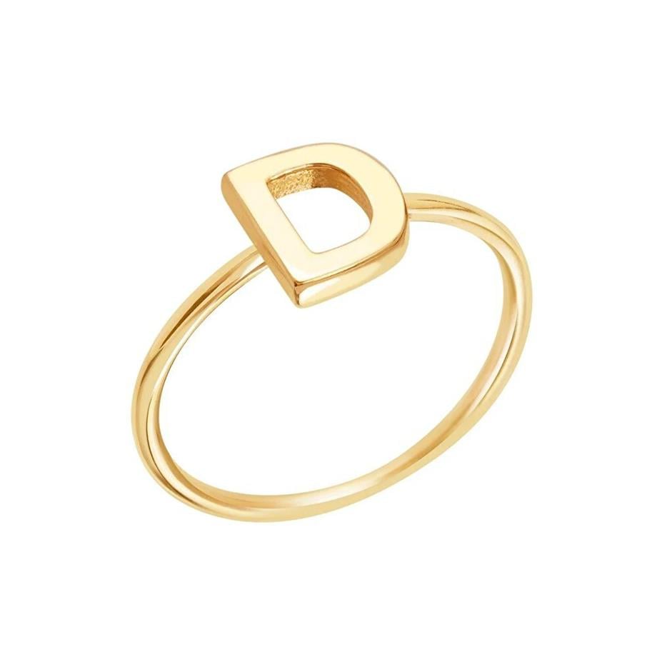 Gold D Buchstabe Ring 585 Gold
