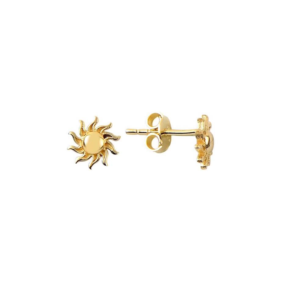 Gold Sonne Ohrringe 585 Gold