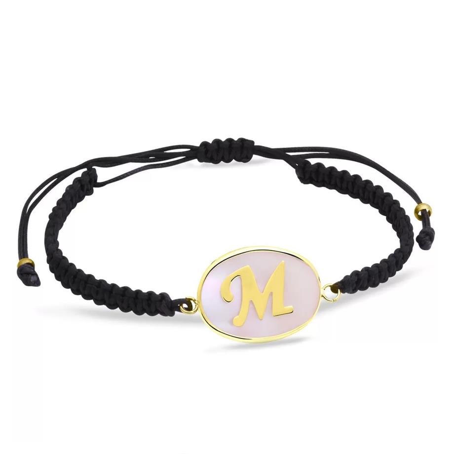 Gold Buchstabe Mit Band Armband 585 Gold