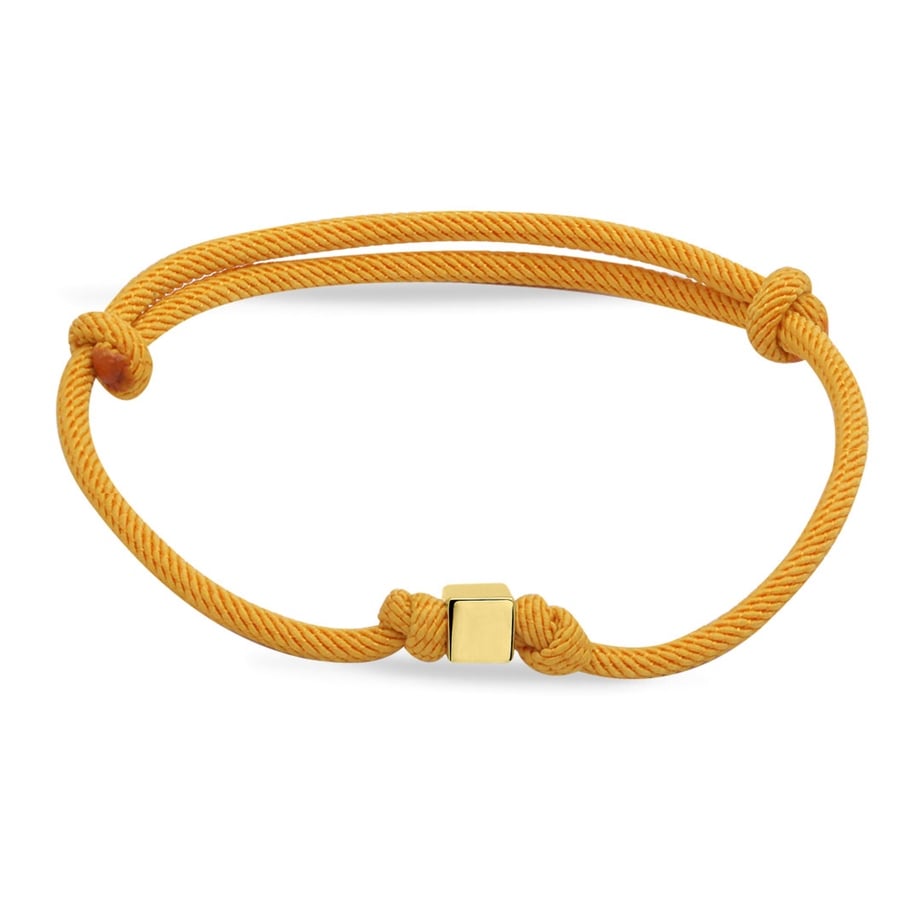 ALTIN KÜP SARI İPLİ BİLEKLİK