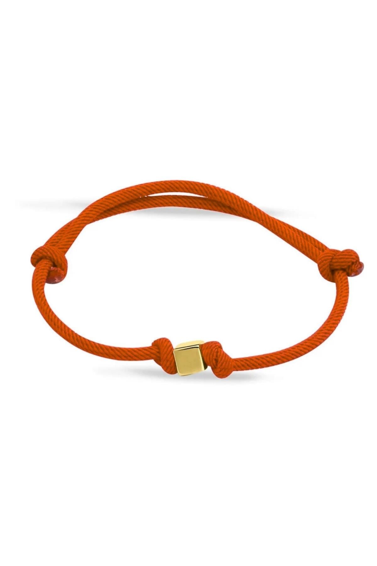 Cube Orange Cord Bracelet